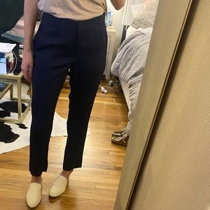 Theory women’s cropped 100% silk pants size 6 NAVY